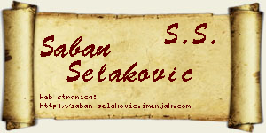 Šaban Selaković vizit kartica